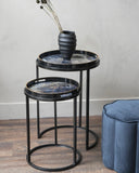 Vesuvius Black & Gold Set of 2 Side Tables LOCAL COLLECT/DELIVERY ONLY