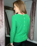 Bessie Button Back Jumper in Green (8-14)