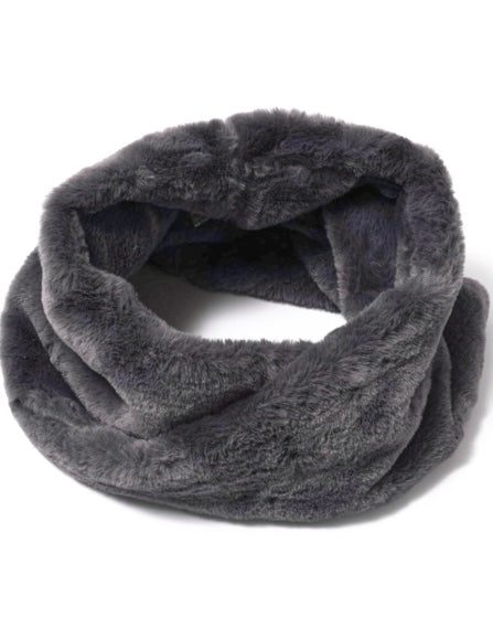 Felix Faur Fur Snood Scarf in Grey