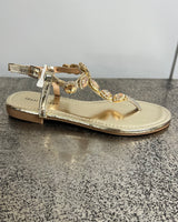 Jane Jewelled Sandals in Gold