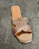 Amanda Sparkly Slip on Shoes in Rose Gold