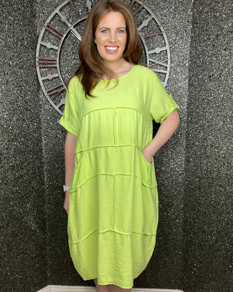 Fiona Dress in Lime Green (Size 10-18)