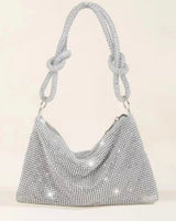 Debbie Diamante Soft Hand Bag in Silver