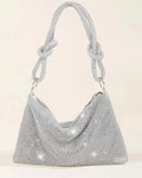 Debbie Diamante Soft Hand Bag in Silver