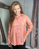 Jasmine Oversized Shimmer Shirt in Orange (8-20)