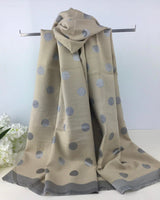 Hannah Silver Spots Scarf in Beige