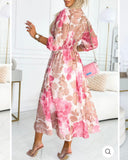 Josie Floral Maxi Dress in Pink (8-18)