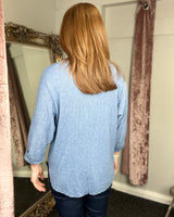 Willow Waffle Top in Denim Blue (8-18)