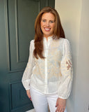 Georgia Embroided Shirt in White (10-14)