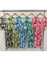 Marcia Printed Short Sleeve Midi Dress in Blue (8-20)