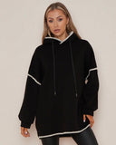 Beanie Blacket Stitch Hoodie Jumper in Black (Size 10-18)