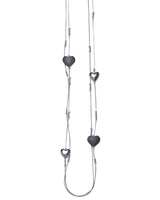 Rachel Long Silver Hearts Necklace