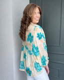 Amelia Floral Top in Blue (10-18)