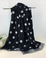 Hannah Silver Spots Scarf in Black