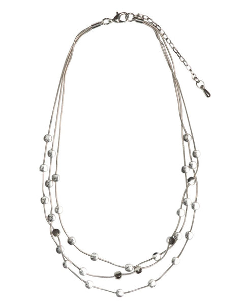 Mandy Multi Strand Silver Necklace