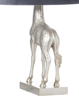 Silver Giraffe Lamp with Charcoal Shade 70cm LOCAL COLLECT/DELIVERY ONLY