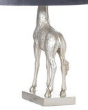 Silver Giraffe Lamp with Charcoal Shade 70cm LOCAL COLLECT/DELIVERY ONLY
