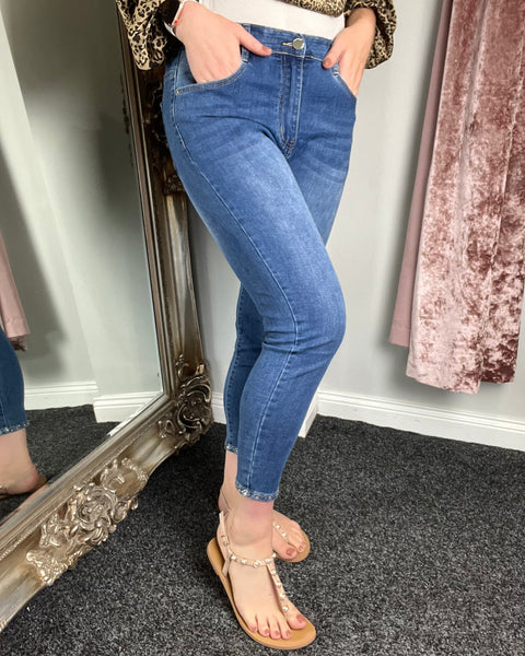 Betty Beaded Stretch Jeans in Denim (12-20)