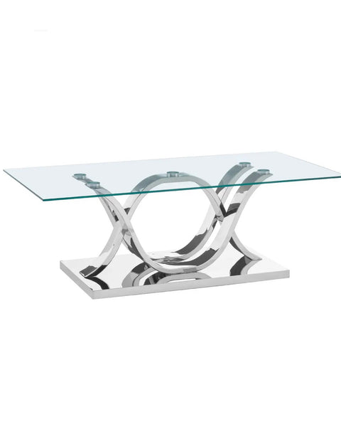Valletta Curved Base Coffee Table in Silver LOCAL COLLECT/DELIVERY ONLY