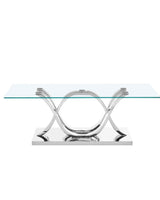 Valletta Curved Base Coffee Table in Silver LOCAL COLLECT/DELIVERY ONLY