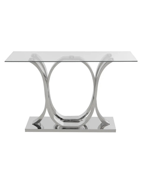 Valletta Curved Base Console Table in Silver LOCAL COLLECT/DELIVERY ONLY