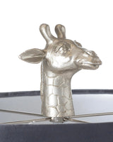Silver Giraffe Lamp with Charcoal Shade 70cm LOCAL COLLECT/DELIVERY ONLY