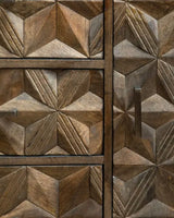 Florence Mango Wood Geometric Floral Pattern Sideboard