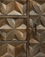 Florence Mango Wood Geometric Floral Pattern Sideboard