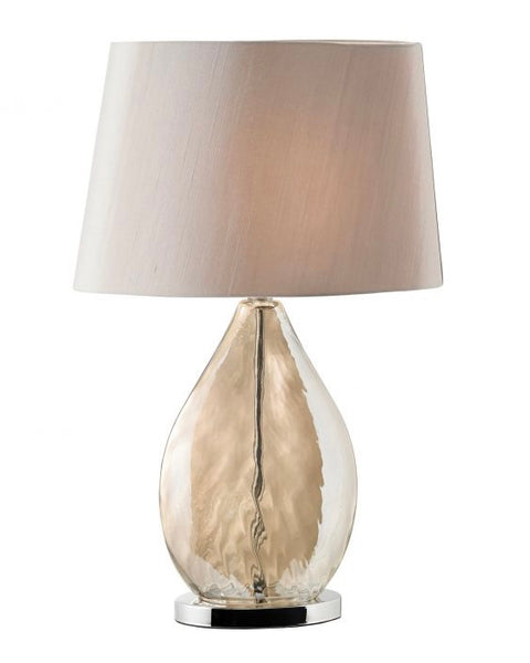 Vogue Glossy Glass Table Lamp with Beige Shade 59cm LOCAL COLLECT/DELIVERY ONLY