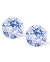 Provence Lavender Crystal Sterling Silver Stud Earrings