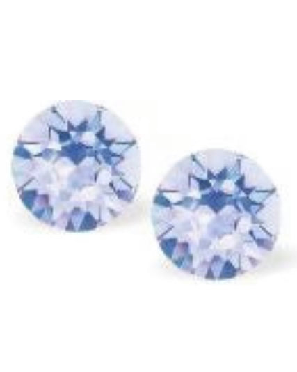 Provence Lavender Crystal Sterling Silver Stud Earrings