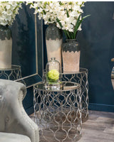 Arabia Set of 2 Silver Side Tables LOCAL COLLECT/DELIVERY ONLY