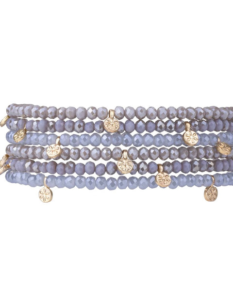 Enya Stretchy Bead Bracelets in Grey