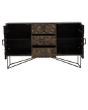 Florence Mango Wood Geometric Floral Pattern Sideboard