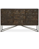 Florence Mango Wood Geometric Floral Pattern Sideboard