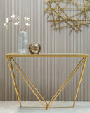 Valencia Geometric Console Table in Gold LOCAL COLLECT/DELIVERY ONLY