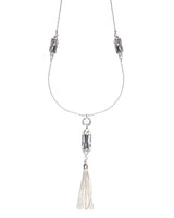 Venus Long Silver Tassel Necklace