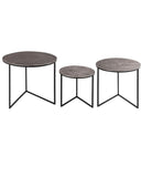 Farrah Set of 3 Silver Circular Nesting Tables LOCAL COLLECT/DELIVERY ONLY