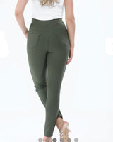 Molly Stretchy Scuba Leggings in Khaki (Sizes 10-18)
